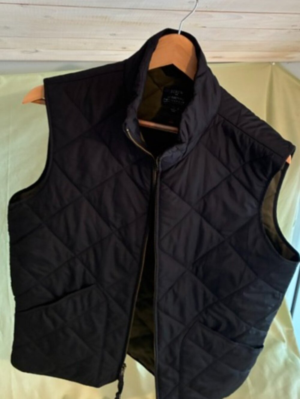 J.Crew women's Vest in size s, Black with Olive green on the inside.